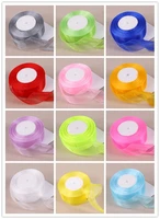 20mm 50 yardrolls 45m pretty silk organza double face transparent ribbon for wedding party decoration crafts gift packing belt