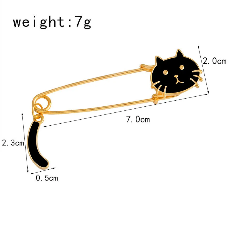 Creative Cute Kitten Wag Tail Black and White Brooch Commemorative Cat Fashion Woman Children's Birthday Gift | Украшения и