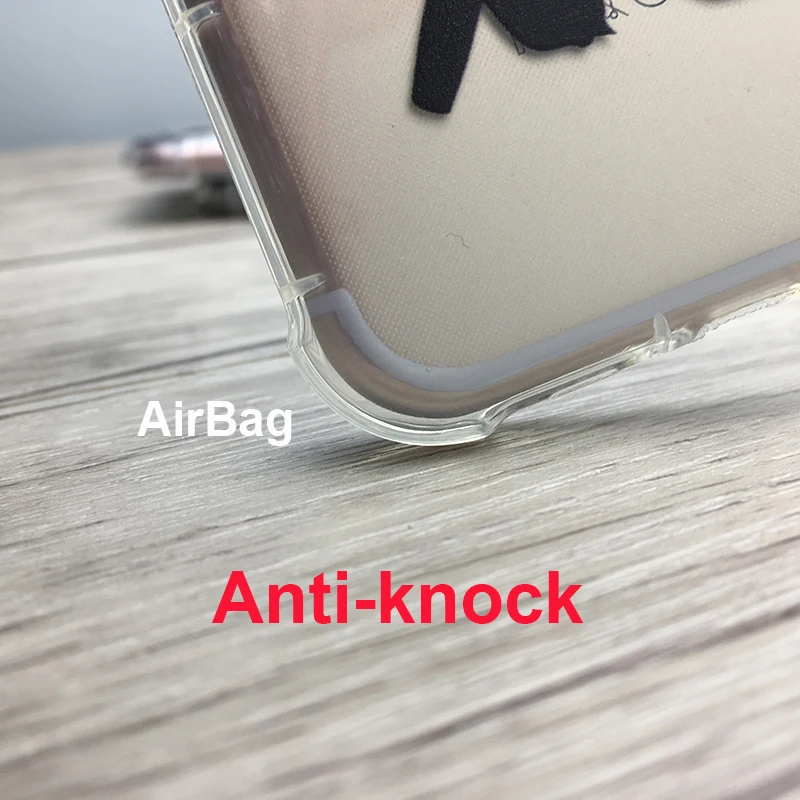 Airbag Anti-knock Case For iPhone 6 6s 6Plus Red Lips XO Cover Back 7 7Plus Clear Soft TPU Capa Coque |