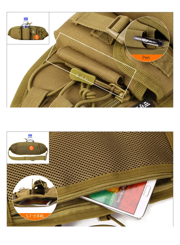 Водонепроницаемый спортивный рюкзак, спортивный Многофункциональный поясной пакет, нагрудный мешок для мужчин, сумка через плечо, поясная сумка поясной сумки, военная сумка