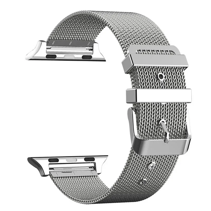 Подходит для Apple Watch ремешок тонкая сетка Милан хорошая Кнопка браслет из