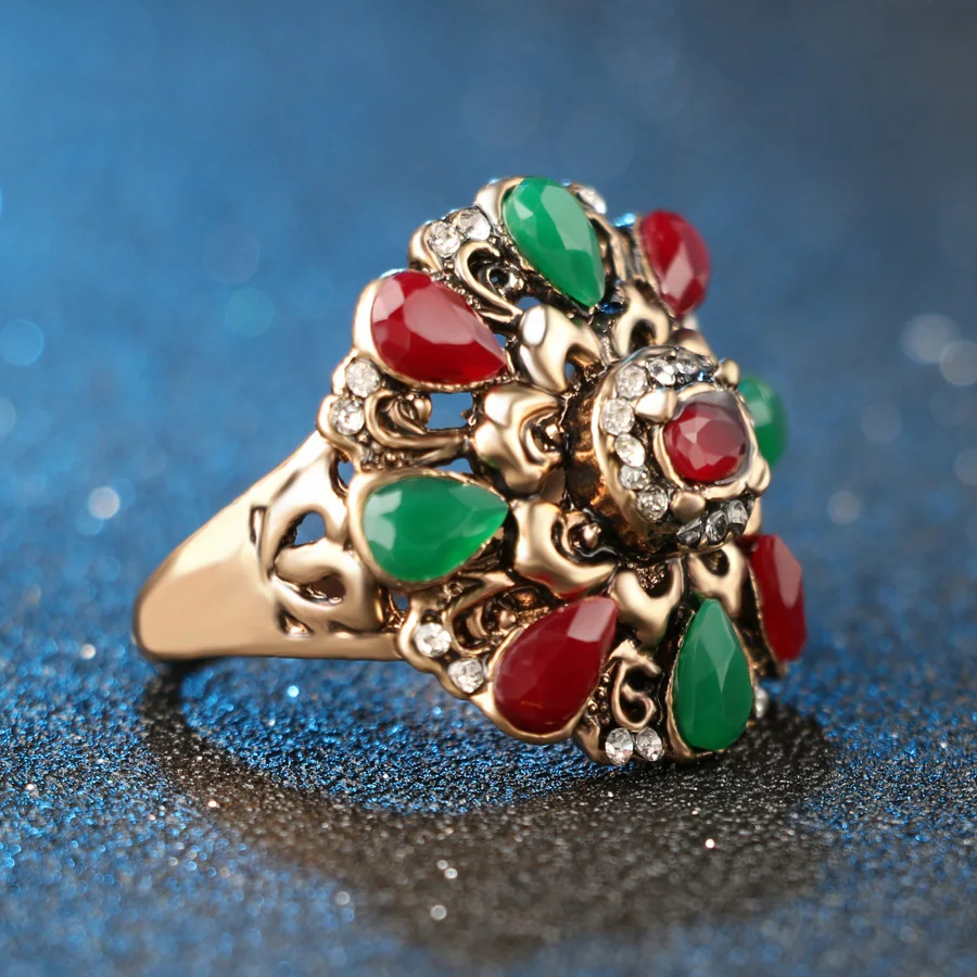 Уникальные украшения из Турции винтажные кольца для женщин Золотая мозаика