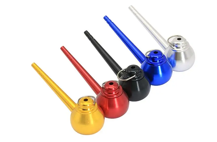

10pcs/lot aluminium alloy metal herb smoking pipe teapot shape metal tobacco pipes portable cigarette holder cigarette stems