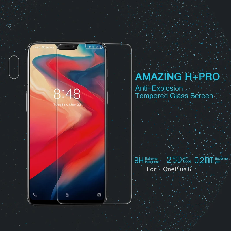 Закаленное стекло Nillkin Amazing H/H + Pro для Oneplus 6 противовзрывная Защитная пленка 2.5D |