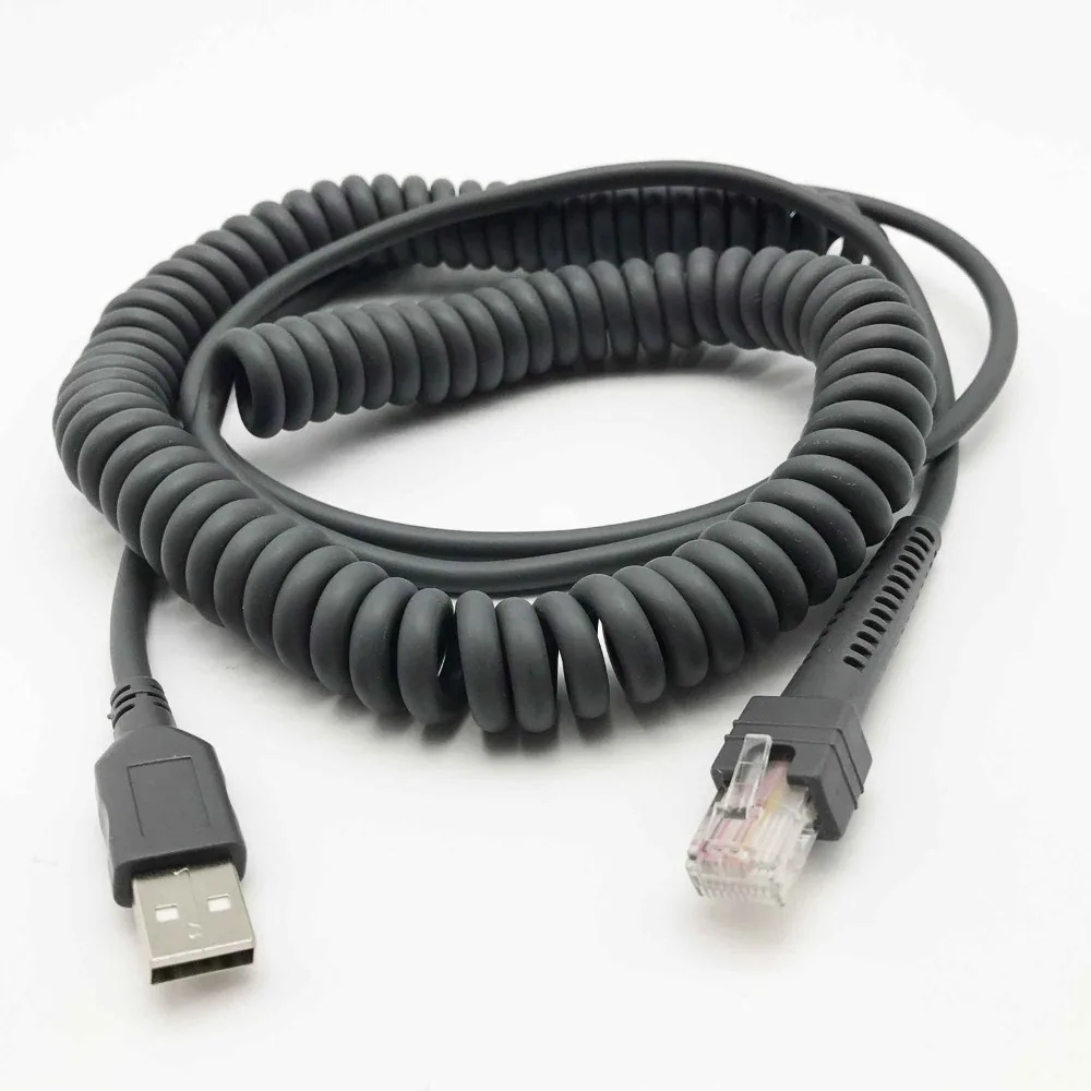 Новый брендовый USB кабель в катушке 15 футов для сканера штрих кодов ls2208 ls4208 ls3408