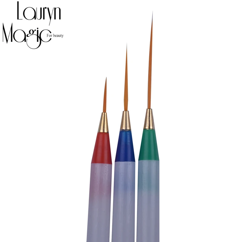 3 шт./лот Типсы для дизайна ногтей инструменты полировки рисования полоски лайнер