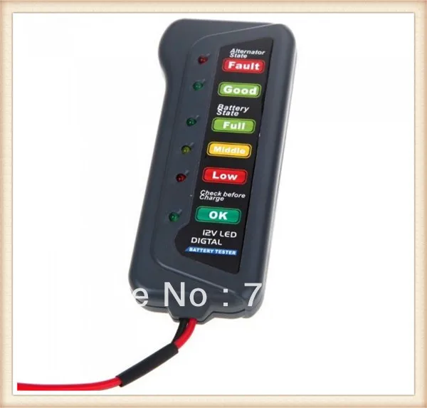 Free shipping Tirol 12V Digital Battery / Alternator Tester with 6-LED Lights Display | Автомобили и мотоциклы