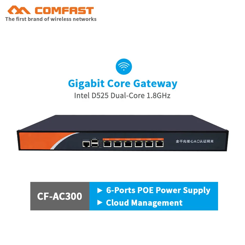 AC300 6-Port Gigabit Core Gateway wifi Router AC Wi fi Project Controller Load Balance QoS PPPoE Server Multi Wan access switch