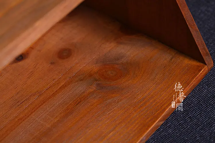 Деревянная двухслойная деревянная коробка для хранения настольная стойка