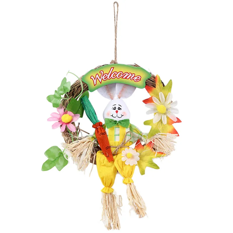 FunPa Пасхальный венок ручной работы милый пугало кролик Цветочный декор красота