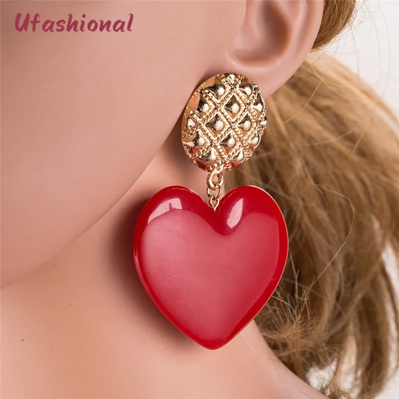 Aretes де Mujer modernos красный трехмерная любовь серьги европейских и американских