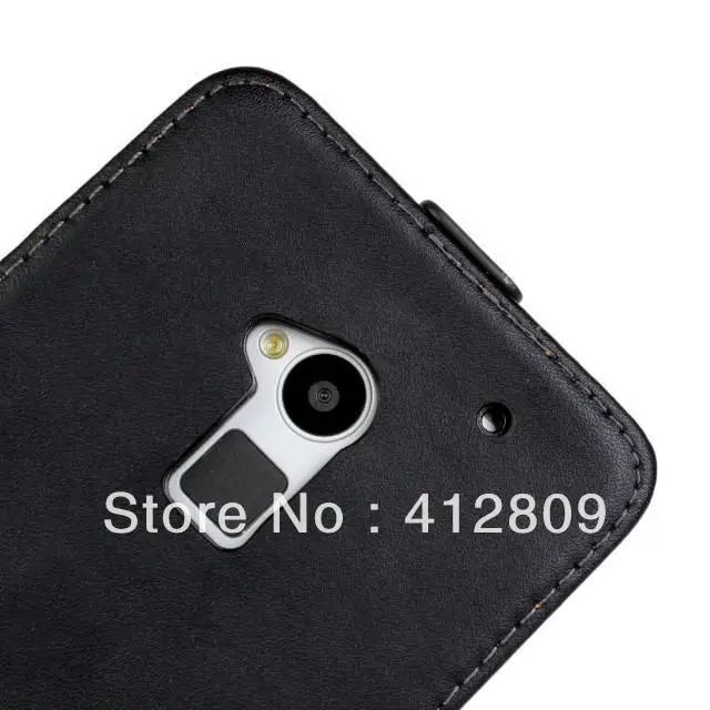Hot Sales Black Genuine Leather Flip Cover Case for hTC One Max T6 8088 Phone Free Shipping | Мобильные телефоны и