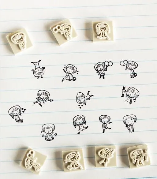 12 шт./лот Сделай Сам Скрапбукинг винтажные деревянные штампы украшение