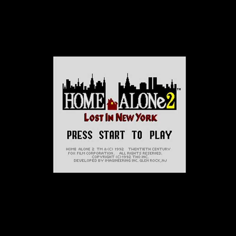 Игровая карта Home Alone 2 Lost in New York NTSC 16 бит 46 пин большая серая для игроков в