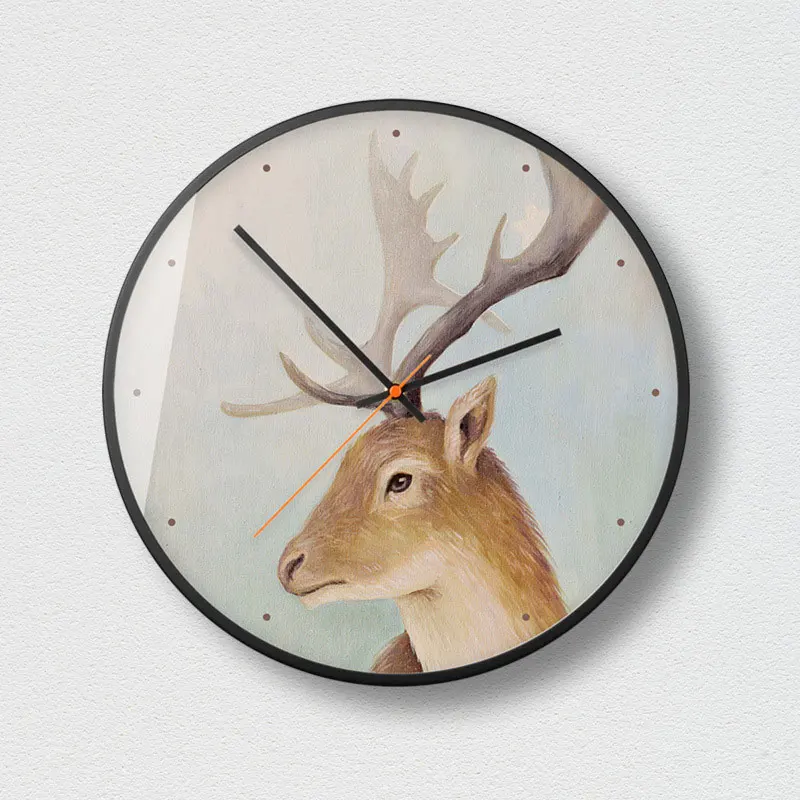 Boreal Europe elk individual character decorates wall clock contemporary and popular inspector wind anO5 | Дом и сад