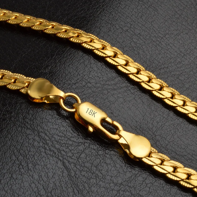 Высокое качество Золотая цепочка ожерелье горячее модное ювелирное 18 K 5 мм 20
