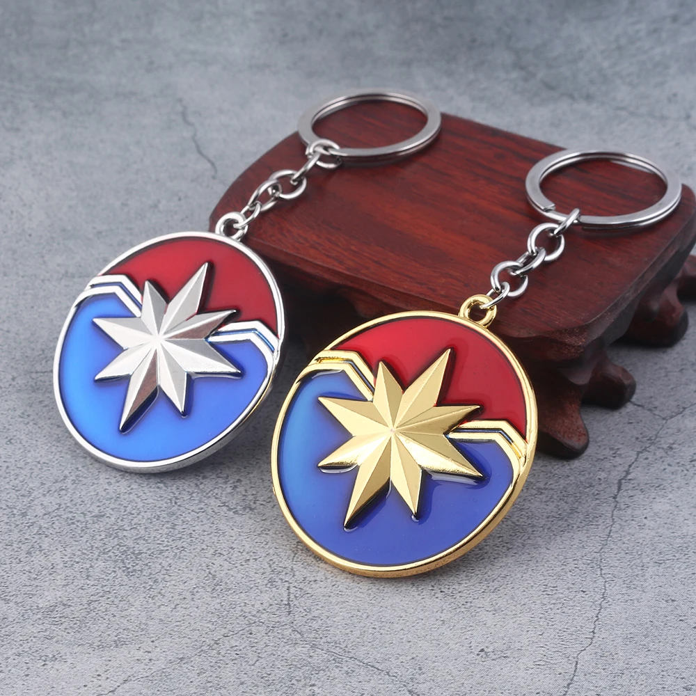 RJ 10 шт. Мстители Капитан Америка Carol Danvers щит брелоки с логотипом супергерой Тор подвеска в виде топора автомобильный брелок ювелирные изделия