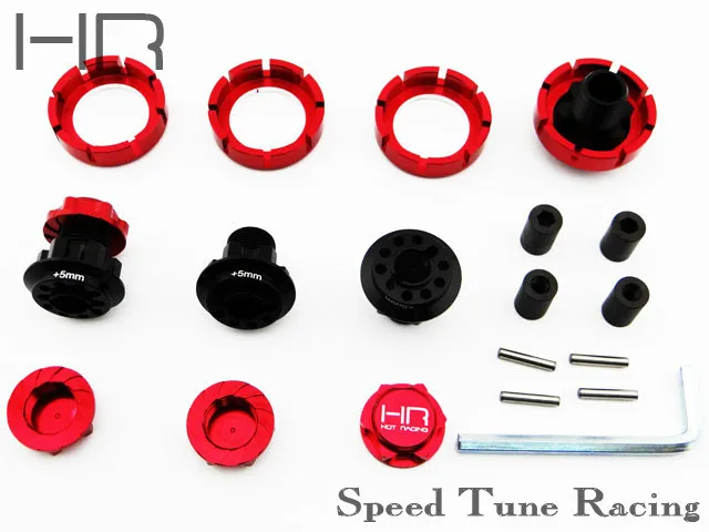 Hot racing HR 3.8 RaceLine wheel Adapter Set +5mm 17mm Wide Hex Hub with Serrated Nuts for Axial Yeti XL 90032 RTR | Игрушки и хобби