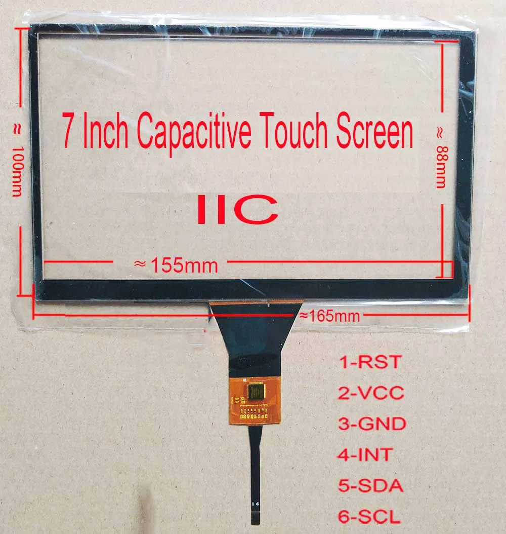 7inch IIC USB Capaictive Сенсорный экран 4,3/5/6,2/6,5/7/8/9/10,1 дюймов Поддержка Raspberry Android Linux WIN 7 8 10 Поддержка некоторые мобильного телефона из закаленного стекла - Цвет: 7inch IIC