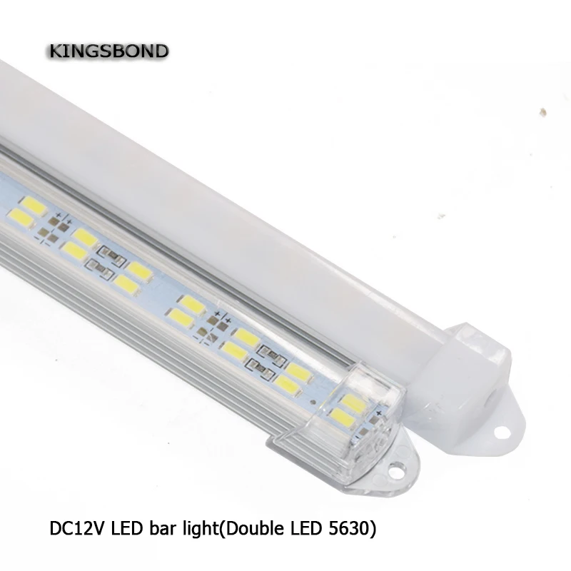5 шт./лот 50 см DC12V двойной светодиодный светильник 5630 с ПК крышкой 72 светодиодный светильник жесткая полоса с красными и черными проводами