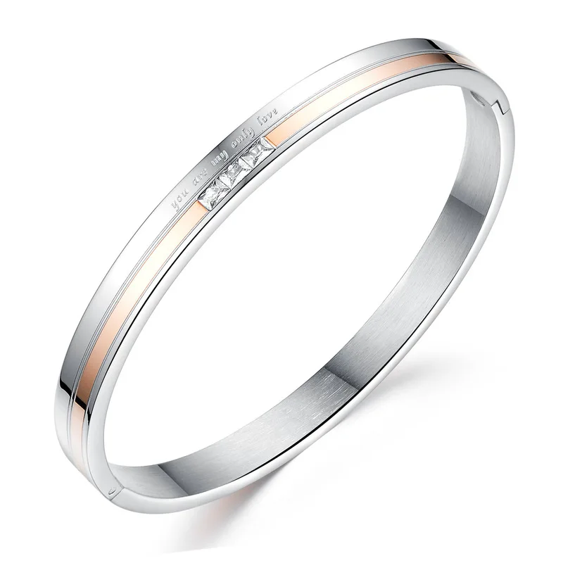 

Titanium steel bracelet, simple zircon bracelet, valentine's day gifts, fashion jewelry wholesale