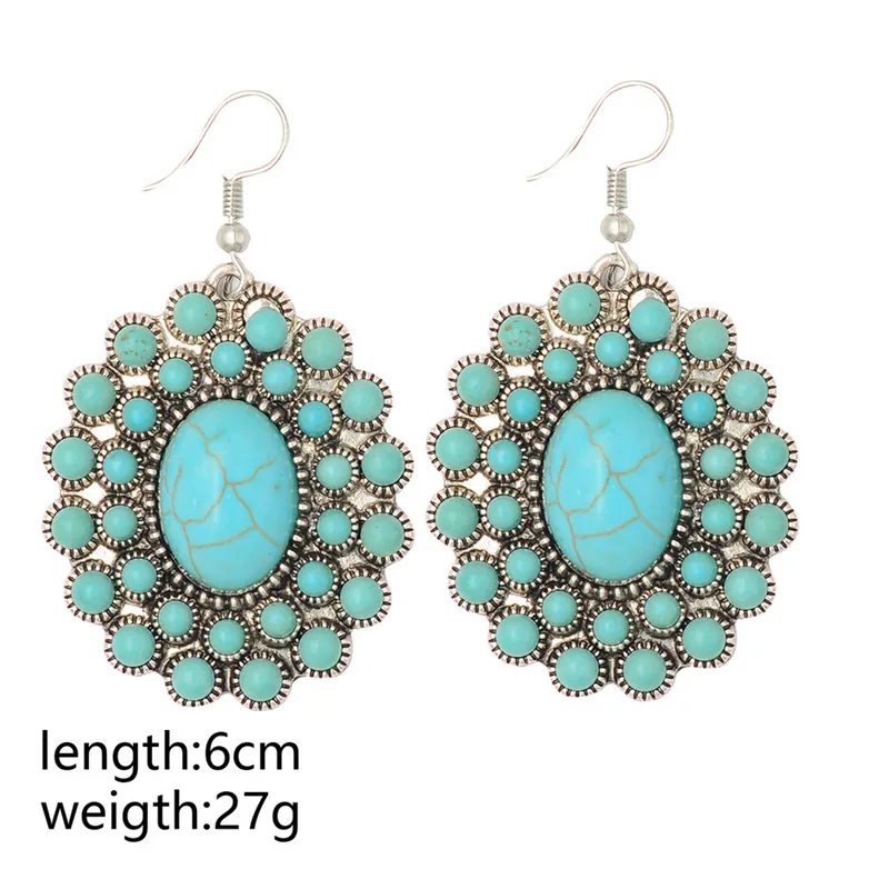 серьги с камнями Хиппи Boho Навахо ювелирных изделий бусинах камень чешские