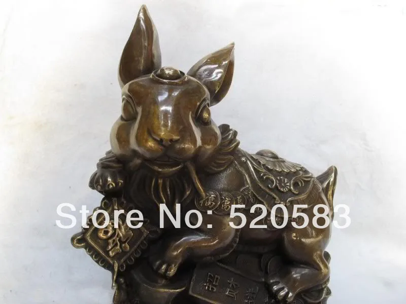Classical Copper Feng Shui Lucky Money wealth blessing lovely hare rabbit Statue fast | Дом и сад