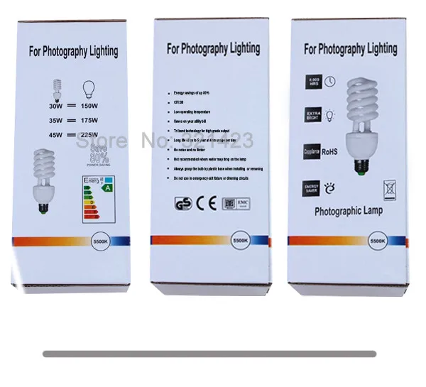 Yuguang лампа фотографическое Освещение E27 винт 220 V/110 V 45W 5500K Внутреннее освещение студия фото лампы 4 шт