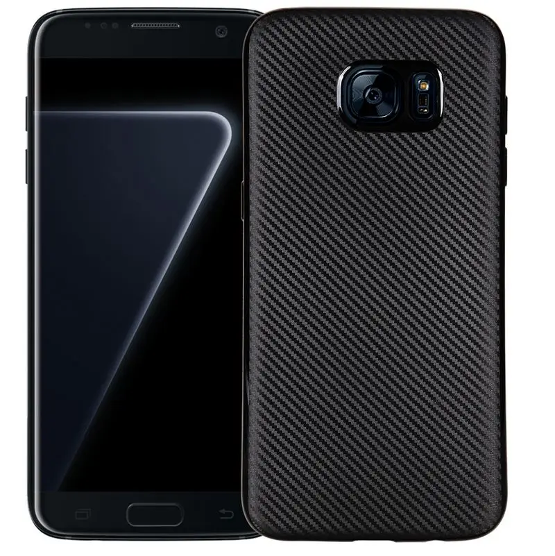 Carbon Fiber Skin Back Cover Slim Soft ventilation Case Fundas For Samsung Galaxy S7 Edge Capa | Мобильные телефоны и