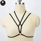 Портупея в готическом стиле, короткий топ бондаж, бюстгальтер портупея для тела, сексуальное женское белье, фетиш, для танцев на Пилоне, портупея, бюстгальтер