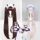 NEKOPARA Chocolat ванильный каваи длинные хвосты коричневый розовый косплей парик уши хвост