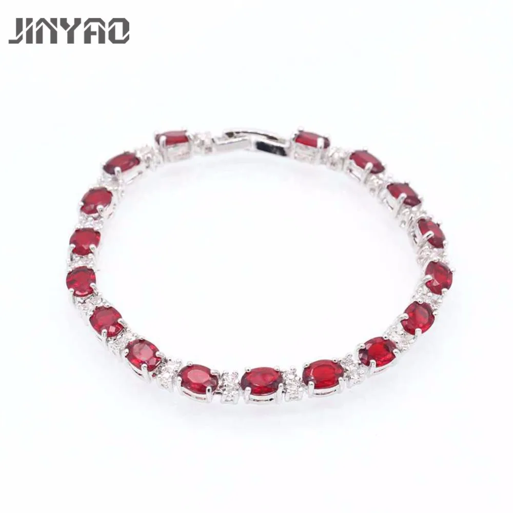 JINYAO модные ювелирные изделия овальные разноцветные циркониевые браслеты