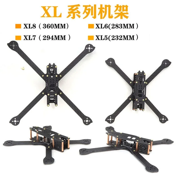 

3K Full Carbon Fiber XL5 V2 232mm XL6 283mm XL7 294mm XL8 360mm True X 5 6 7 8 inch FPV Freestyle Frame w/ 4mm arm Racing kit