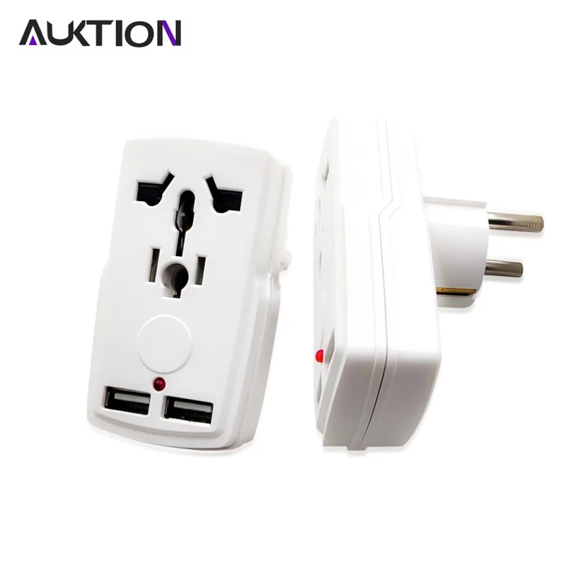 AUKTION Электрический разъем Мощность 16A ЕС адаптер дорожный Универсальный USB