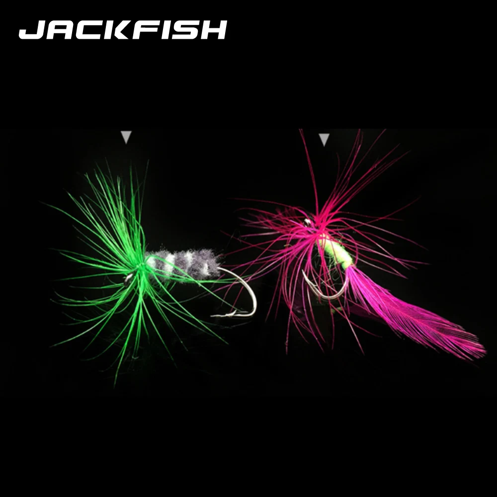 JACKFISH 32 шт./лот приманка для ловли нахлыстом одиночные приманки сухой подледной