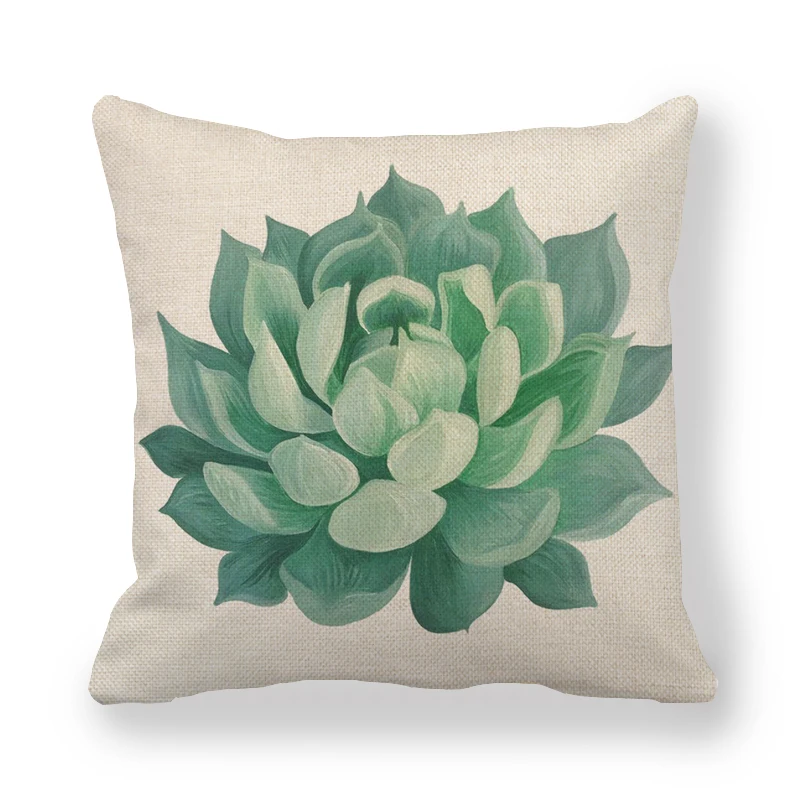 45 см* 45 см подушка для дивана роспись акварель суккулент дизайн лен/хлопок наволочка домашняя декоративная Подушка Крышка