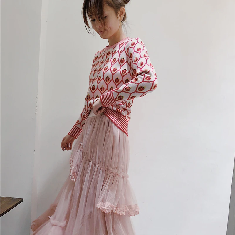 2009 звезда свитер женский аромат ветер ретро-Полоса Золотой Божья коровка жаккард