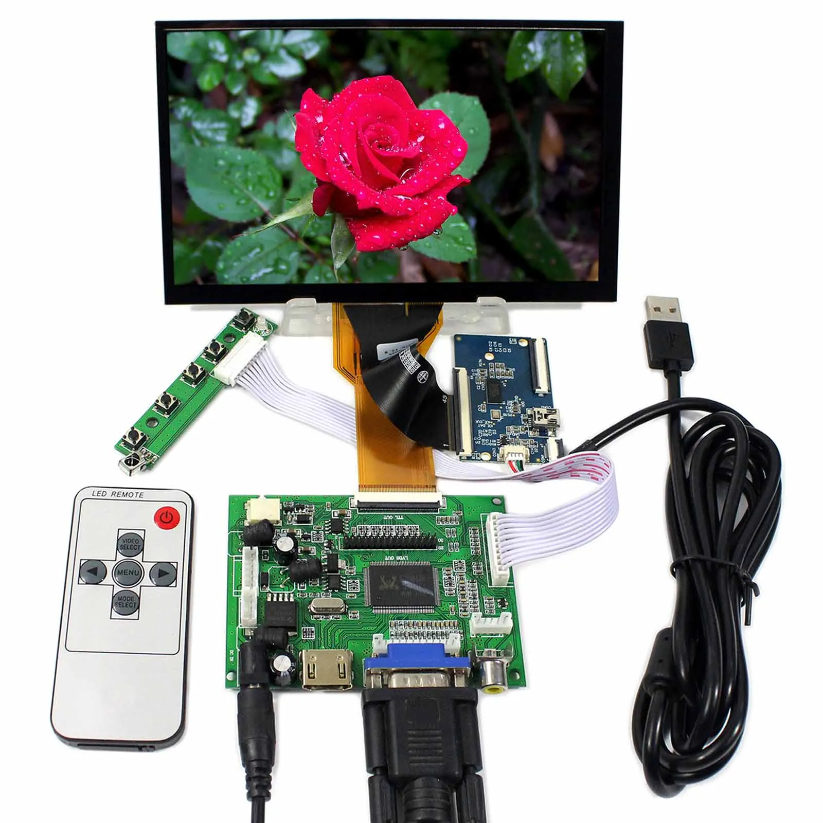 

7inch 800x480 LCD Screen 7" AT070TN93 +Capacitive touch screen+ HD MI VGA AV ACC LCD Controller Board