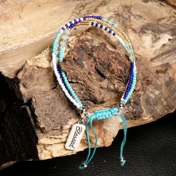 MOON GIRL цветной бисер Многослойные Blessed Charms bracelets для женщин Мода Тренд Boho дружба девушки браслеты Femme - Окраска металла: 1