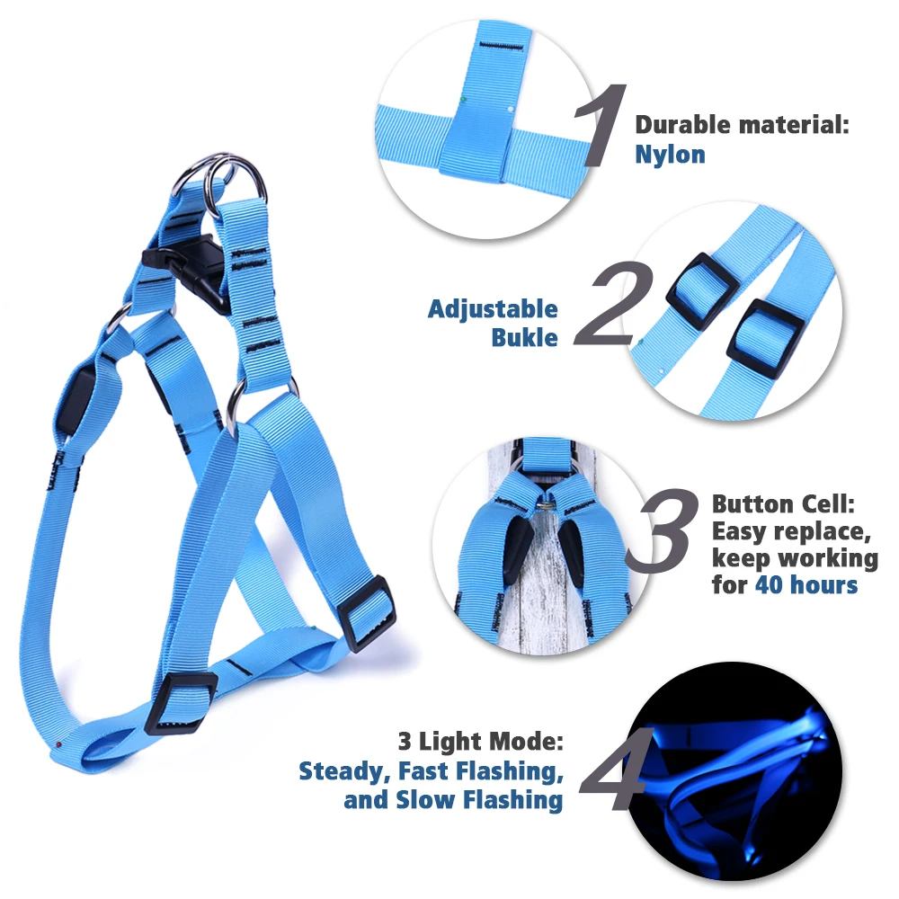 3 шт./компл. модная светодиодная Защитная шлейка для собак мигасветильник свет