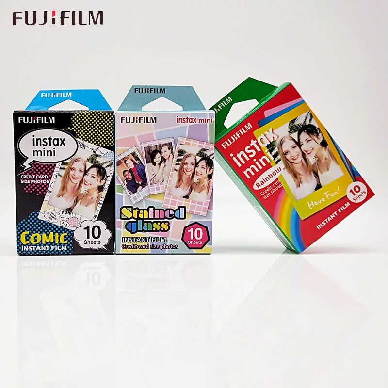 rainbow-comic-glass Подлинная цветная пленка Fujifilm Instax Mini для Fuji Instax Mini 9 8 7s 7c 70 90 25 50 мгновенная камера, мобильный принтер SP1 SP2 Liplay - Цвет: rainbow-comic-glass