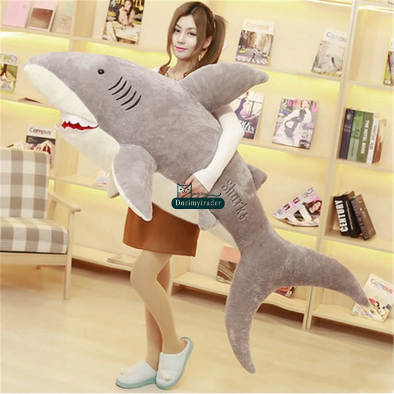 Dorimytrader 180cm Огромные мягкие животные Акула Плюшевые игрушки Фаршированные