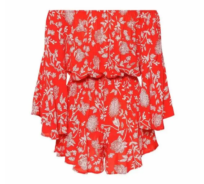 2019 богемный воротник со сборками цветочный принт женские короткие костюмы с