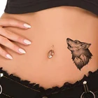 Черные тату-наклейки VANKIRS, мужские маленькие временные татуировки Рор волка, тату для тела из горной сосны, тела и рук, Переводные татуировки, талия сделай сам