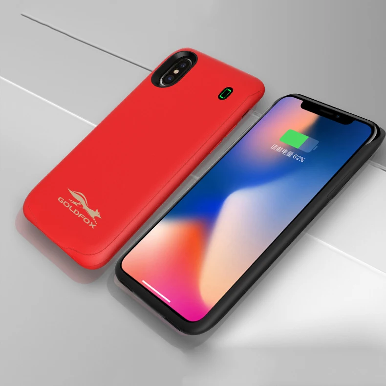 Портативный ультра тонкий зарядный чехол для iphone X поддержка наушников аудио