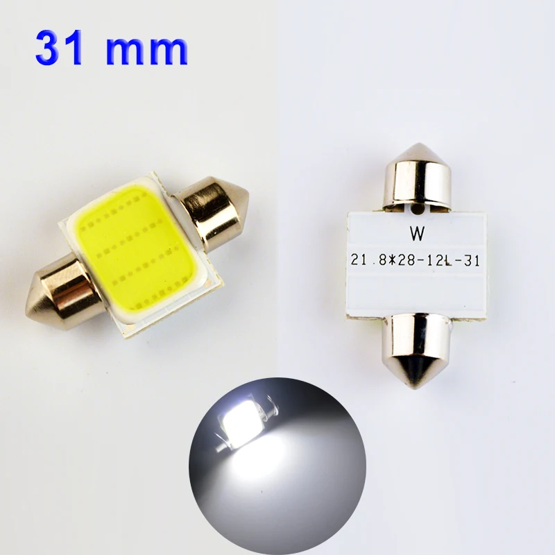 Hippcron гирлянда COB светодиодный светильник 31 мм 36 39 42 C5W DC12V 12 чипов белый цвет