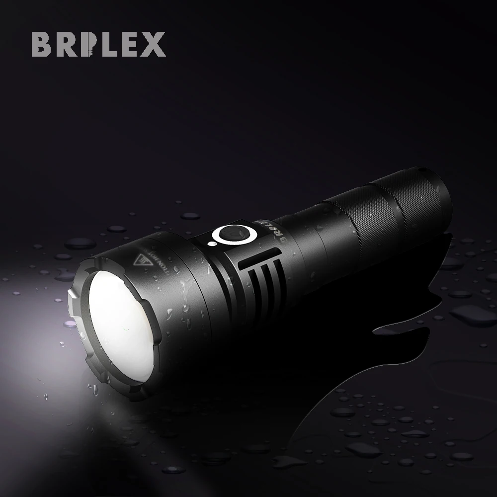 BRILEX светодиодный фонарик перезаряжаемый Flashlgith Водонепроницаемый черный цвет