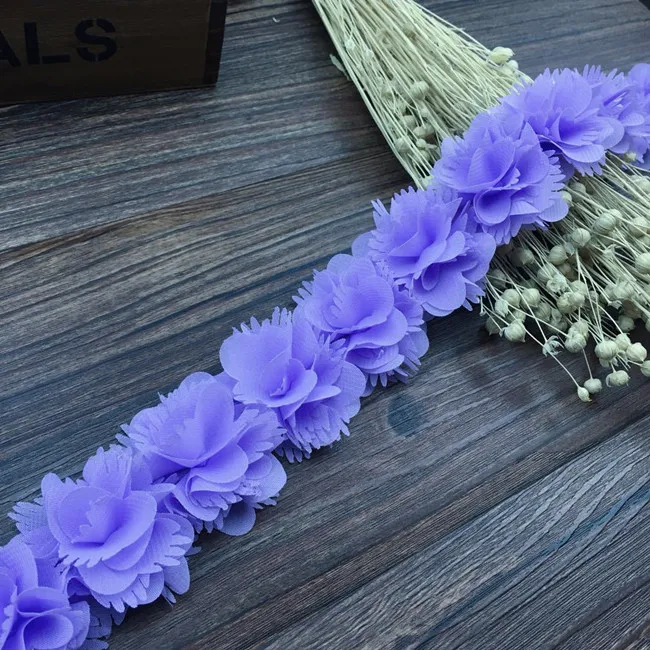 light purple 3D Цветочные Патчи Новые 26 шт. 8 листьев Цветы шифон цветы украшения ручной работы аксессуары для одежды ручной работы ткань - Цвет: light purple