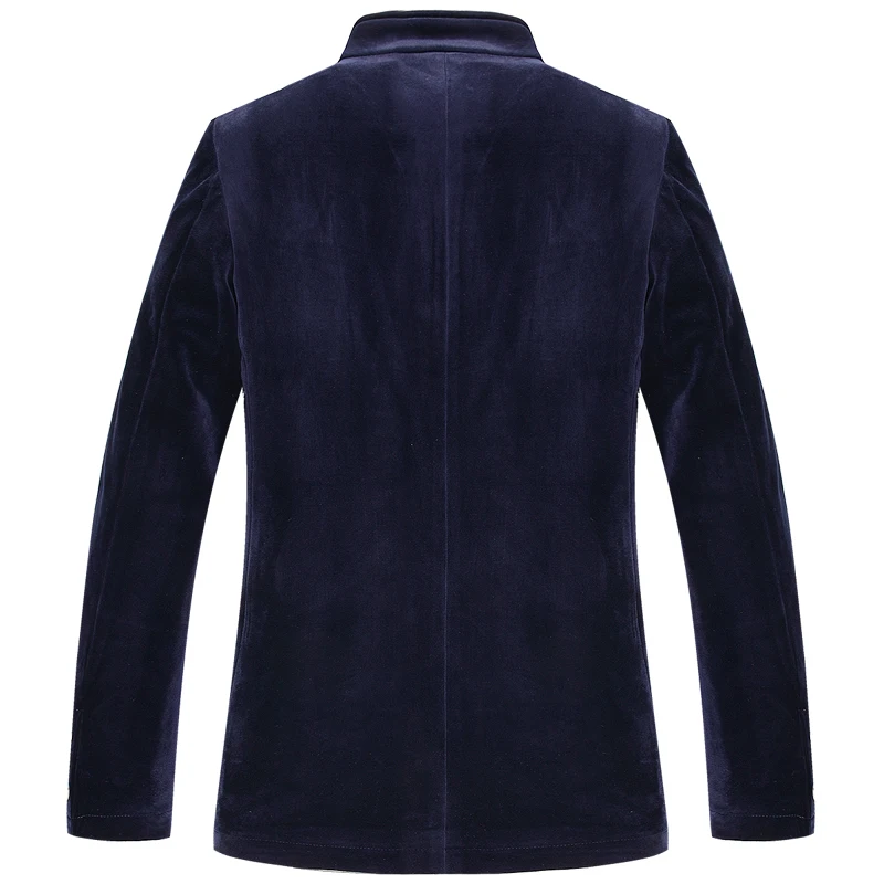 Fall Spring Fashion Men Wine Red Navy Single Breasted Slim Fit Velvet Blazer Coat Man Male 4xl 3xl Stand Collar Velour Blazers | Мужская