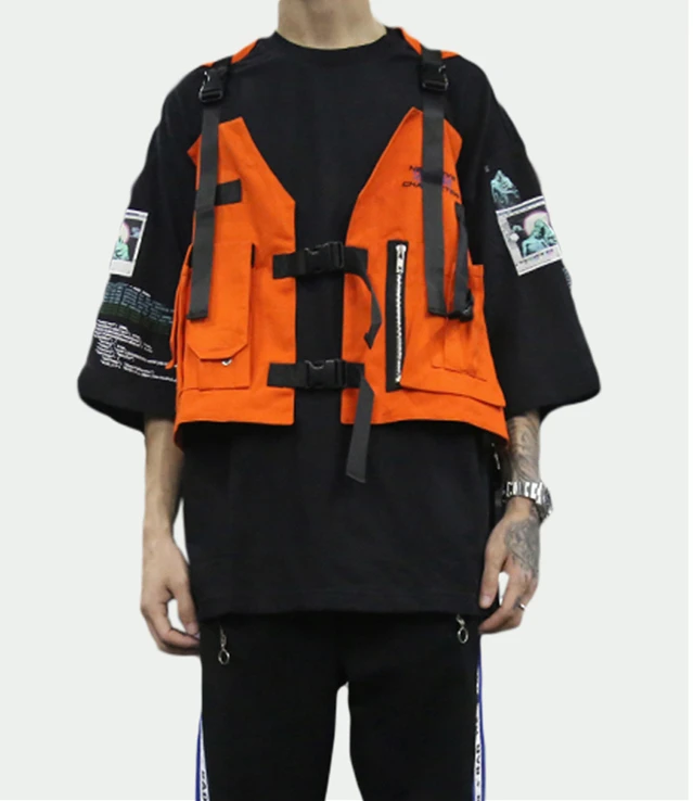 Мужской жилет карго в стиле хип хоп военный без рукавов с карманами 2019|Мужские